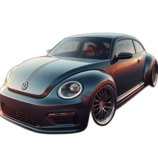 car, 3d render, photorealistic, concept art, sleek, modern, volkswagen, beetle transparent PNG cut-out