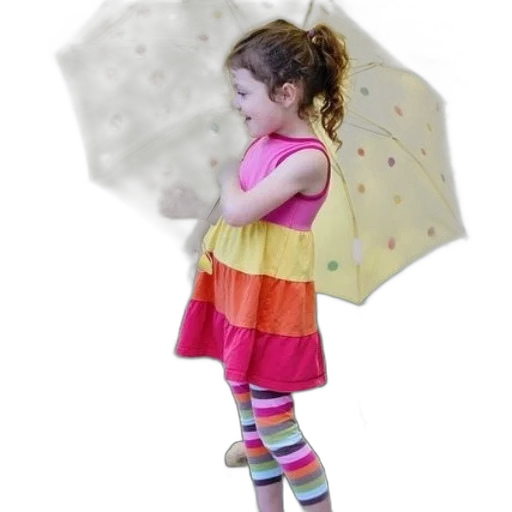 umbrella, dress, photorealistic, rain, colorful, pastel, monochrome, young transparent PNG cut-out