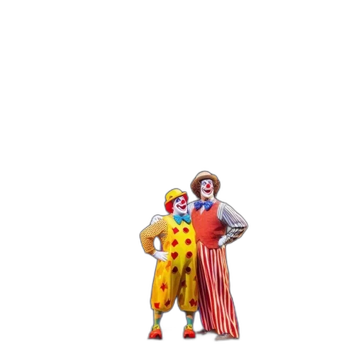 animal, creature, shoes, food, 3d render, clowns, perform, against transparent PNG cut-out