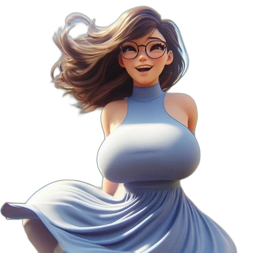 dress, face, fantasy art, concept art, cartoon, photorealistic, blue, pastel transparent PNG cut-out