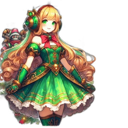 dress, staff, flower, weapon, pixel art, fantasy art, concept art, anime transparent PNG cut-out