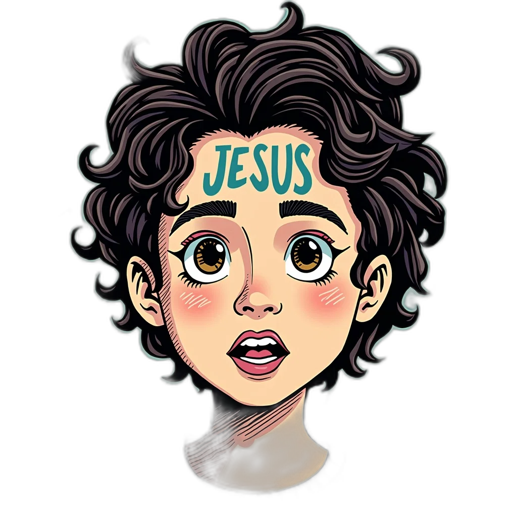 face, cartoon, anime, comic book art, pixel art, neon lights, second, image transparent PNG cut-out