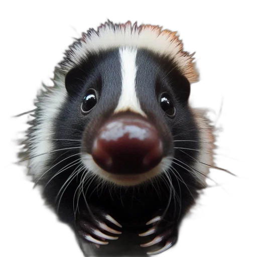 animal, creature, staff, face, photorealistic, 3d render, concept art, skunk transparent PNG cut-out