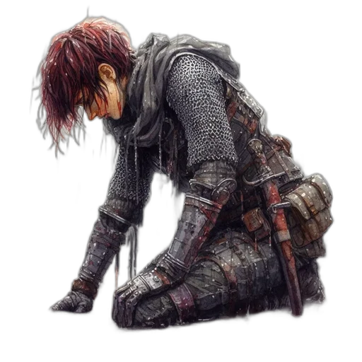 jacket, weapon, sword, dragon, concept art, fantasy art, watercolor, photorealistic transparent PNG cut-out