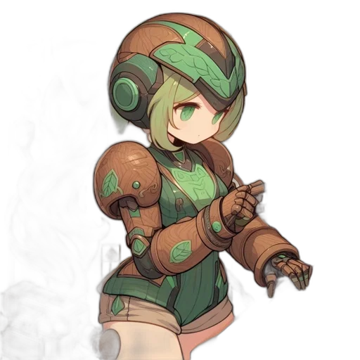 robot, weapon, staff, mask, concept art, fantasy art, pixel art, anime transparent PNG cut-out