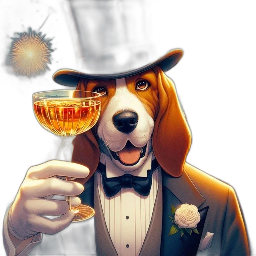 staff, hat, animal, concept art, cartoon, photorealistic, watercolor, formally transparent PNG cut-out