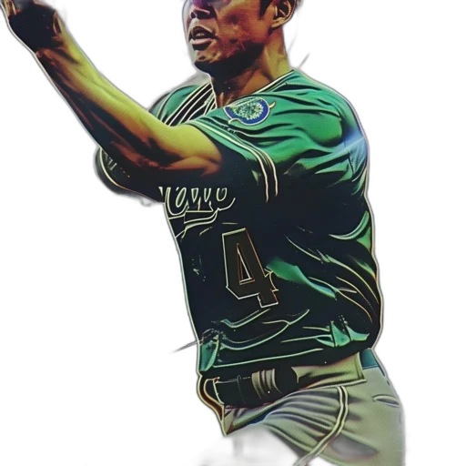 cartoon, photorealistic, watercolor, green, baseball, player, jersey, number transparent PNG cut-out