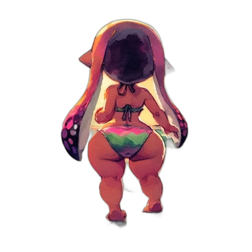 creature, dress, mask, hat, concept art, 3d render, pixel art, watercolor transparent PNG cut-out