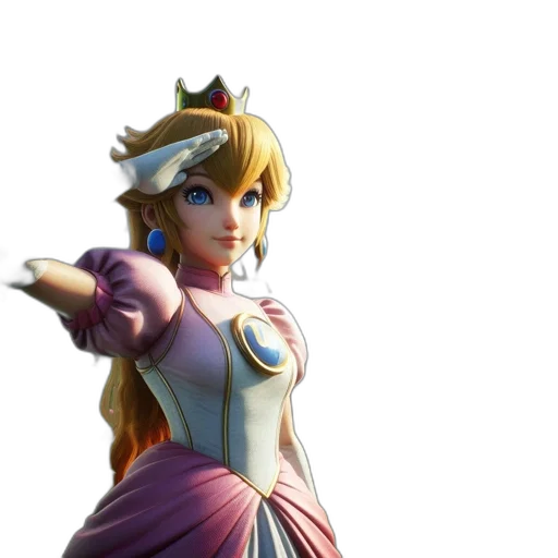 dress, crown, staff, weapon, 3d render, concept art, fantasy art, anime transparent PNG cut-out