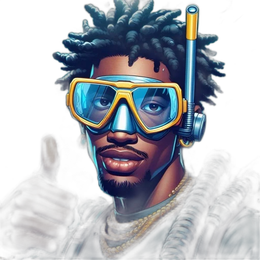 concept art, cartoon, photorealistic, pixel art, man, long, curls, wears transparent PNG cut-out