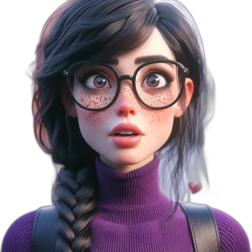 face, staff, hair, robot, concept art, 3d render, comic book art, cartoon transparent PNG cut-out