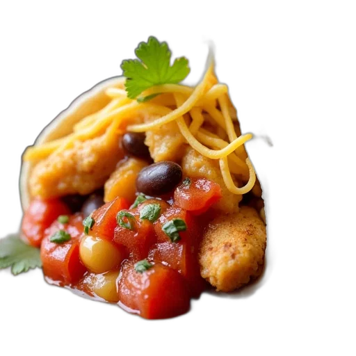 food, crown, hat, photorealistic, 3d render, chicken, burrito, salsa transparent PNG cut-out