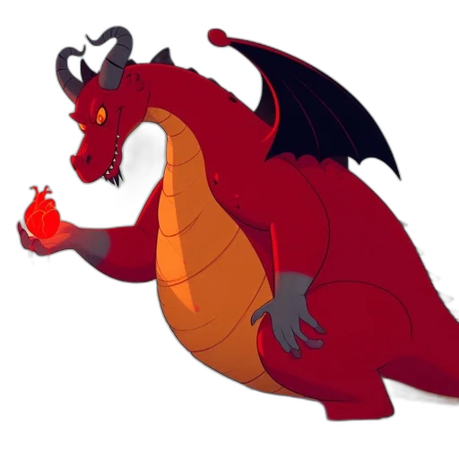 dragon, staff, concept art, pixel art, fantasy art, 3d render, red, colossal transparent PNG cut-out