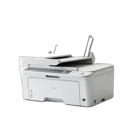 robot, furniture, weapon, 3d render, photorealistic, white, printer, paper transparent PNG cut-out