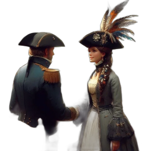 hat, staff, crown, jacket, concept art, fantasy art, photorealistic, oil painting transparent PNG cut-out