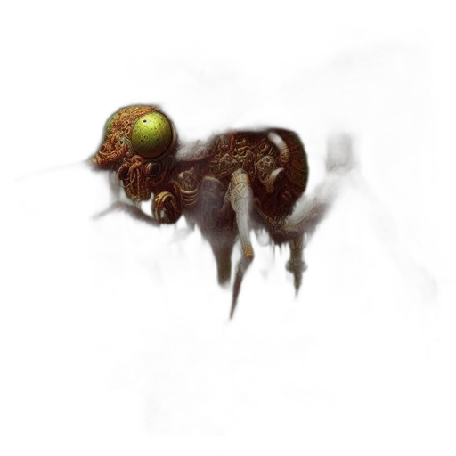 creature, animal, robot, staff, concept art, fantasy art, pixel art, photorealistic transparent PNG cut-out