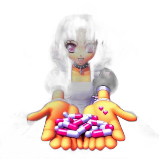 robot, creature, weapon, food, 3d render, pixel art, concept art, vaporwave transparent PNG cut-out