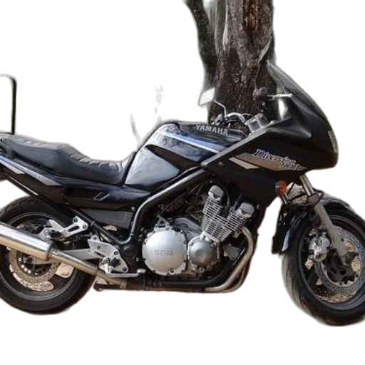photorealistic, 3d render, yamaha, motorcycle, black, silver, color, scheme transparent PNG cut-out