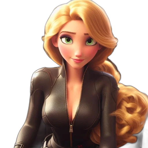 jacket, staff, cartoon, 3d render, concept art, comic book art, animated, female transparent PNG cut-out