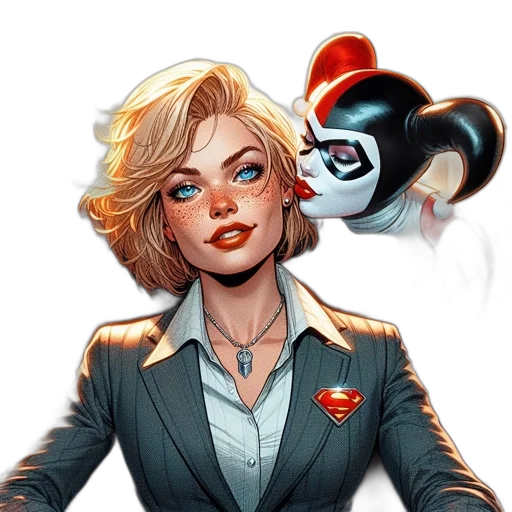 comic book art, concept art, cartoon, fantasy art, fire, two, women, office transparent PNG cut-out