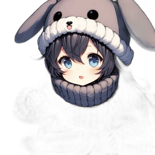 hat, mask, face, creature, pixel art, anime, watercolor, photorealistic transparent PNG cut-out