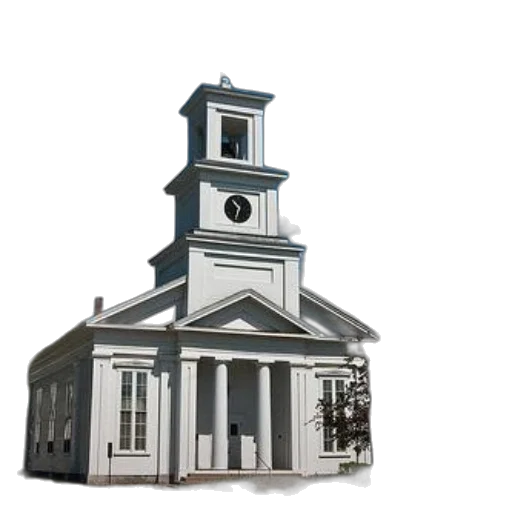 building, 3d render, photorealistic, concept art, white, church, clock, tower transparent PNG cut-out