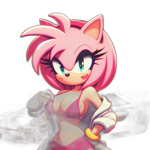 pixel art, concept art, anime, 3d render, animated, character, pink, hair transparent PNG cut-out