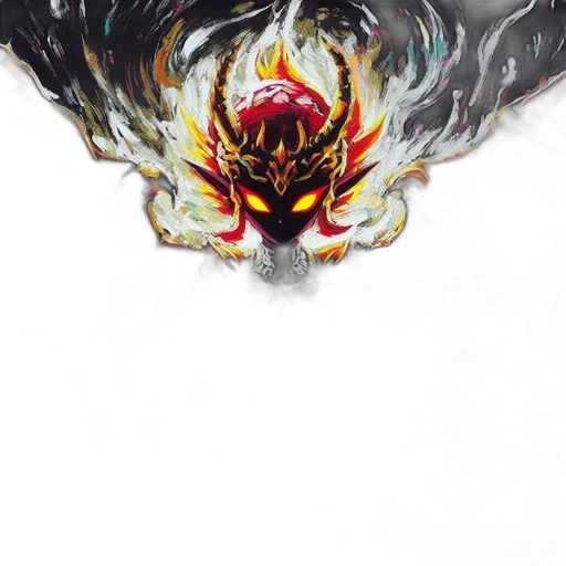 dragon, mask, crown, creature, concept art, comic book art, fantasy art, anime transparent PNG cut-out