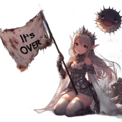 weapon, dress, sword, crown, concept art, fantasy art, anime, pixel art transparent PNG cut-out