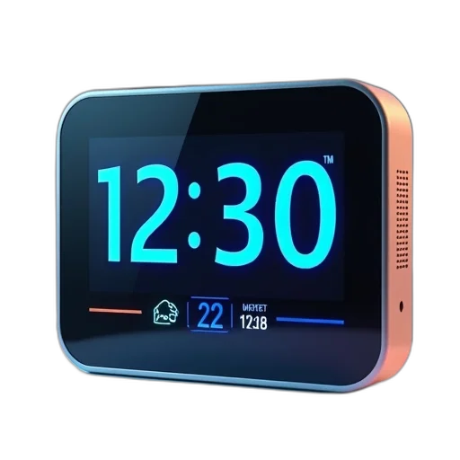modern, digital, clock, sleek, design, featuring, large, display transparent PNG cut-out