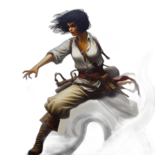 staff, fantasy art, concept art, comic book art, pixel art, fog, earth tones, woman transparent PNG cut-out