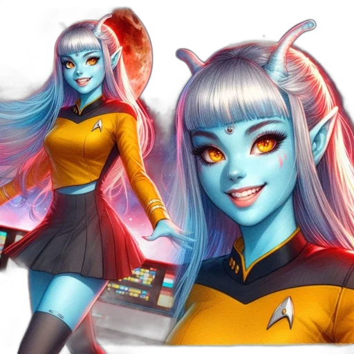 staff, fantasy art, concept art, comic book art, 3d render, outer space, neon, colorful transparent PNG cut-out