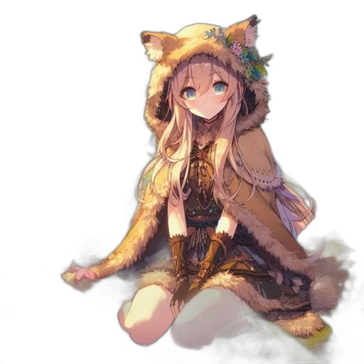 dress, staff, animal, creature, fantasy art, anime, pixel art, concept art transparent PNG cut-out