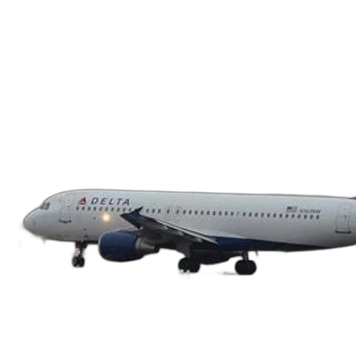 3d render, delta, airplane, runway, landing, gear, down transparent PNG cut-out