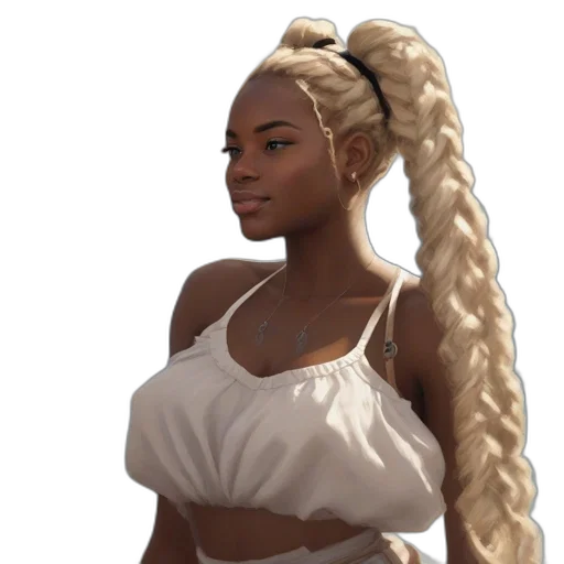 hair, jewelry, dress, staff, concept art, fantasy art, 3d render, photorealistic transparent PNG cut-out