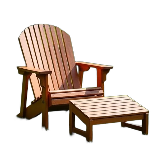 furniture, 3d render, photorealistic, cedar, adink, chair, footrest, set transparent PNG cut-out