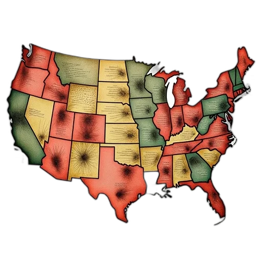 red, earth tones, map, united transparent PNG cut-out
