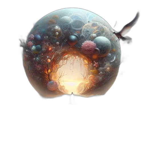 umbrella, dragon, crown, weapon, concept art, fantasy art, watercolor, 3d render transparent PNG cut-out