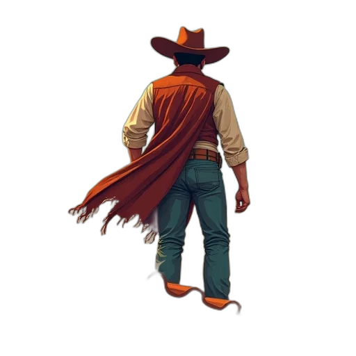 jacket, hat, staff, weapon transparent PNG cut-out