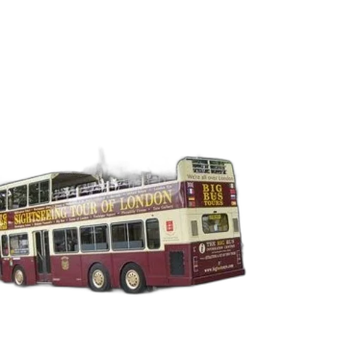car, 3d render, photorealistic, concept art, city street, double-decker, sightseeing, bus transparent PNG cut-out