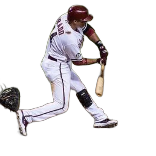 weapon, animal, baseball, player, white, uniform, red, accents transparent PNG cut-out