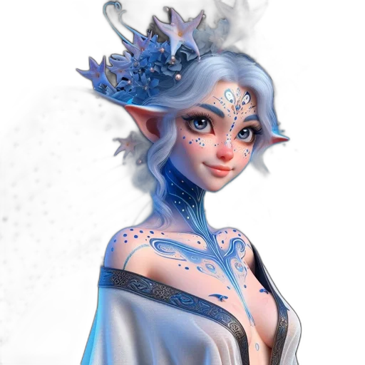 staff, crown, fantasy art, concept art, 3d render, photorealistic, blue, pastel transparent PNG cut-out