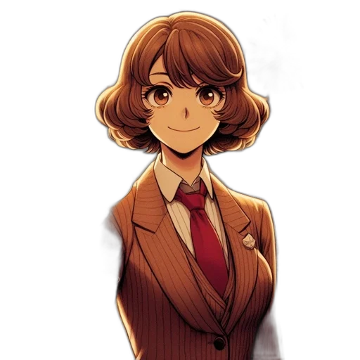 staff, face, jacket, dress, cartoon, anime, pixel art, concept art transparent PNG cut-out