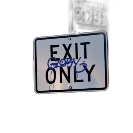jewelry, sign, says, exit, only, graffiti transparent PNG cut-out