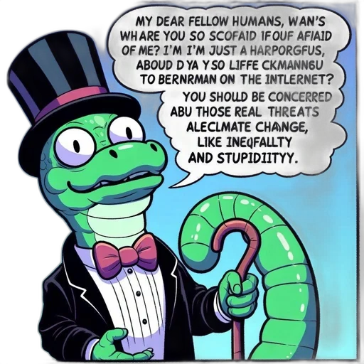 hat, creature, robot, animal, cartoon, concept art, anthropomorphic, snake transparent PNG cut-out