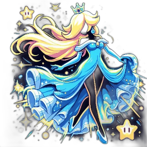crown, dress, staff, jewelry, concept art, fantasy art, pixel art, anime transparent PNG cut-out