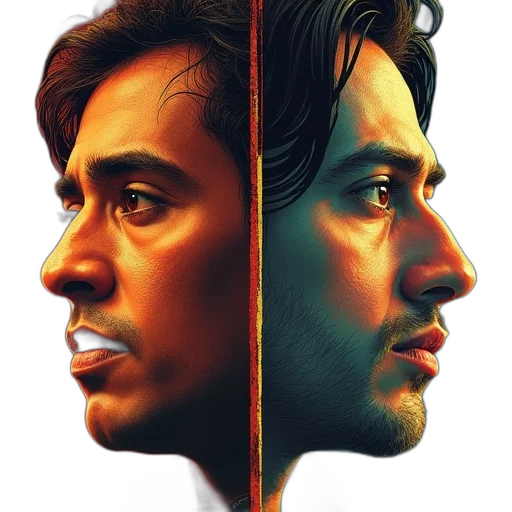 face, photorealistic, concept art, comic book art transparent PNG cut-out
