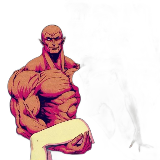 creature, concept art, comic book art, fantasy art, pixel art, red, earth tones, two transparent PNG cut-out