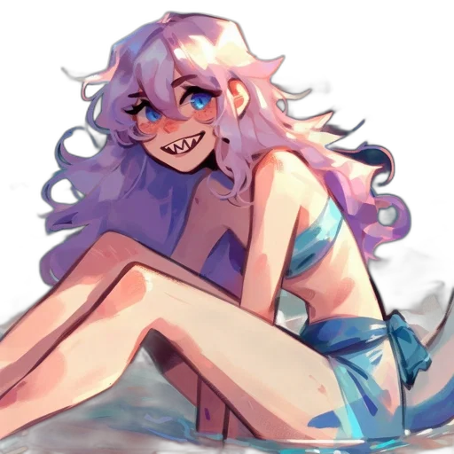 creature, watercolor, vaporwave, pixel art, concept art, underwater, pastel, blue transparent PNG cut-out