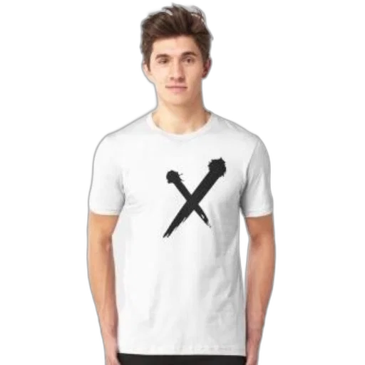 person, wearing, white, t-shirt, black, design transparent PNG cut-out